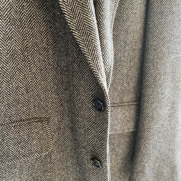 Lands' End Vintage Tweed Blazer Men's 42L Wool & Lambswool 2 Button USA Made - Picture 3 of 9